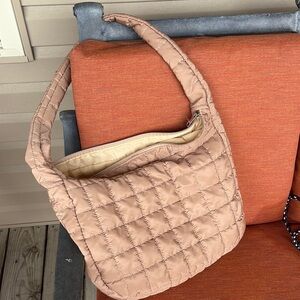 Quilted Tan Shoulder Bag